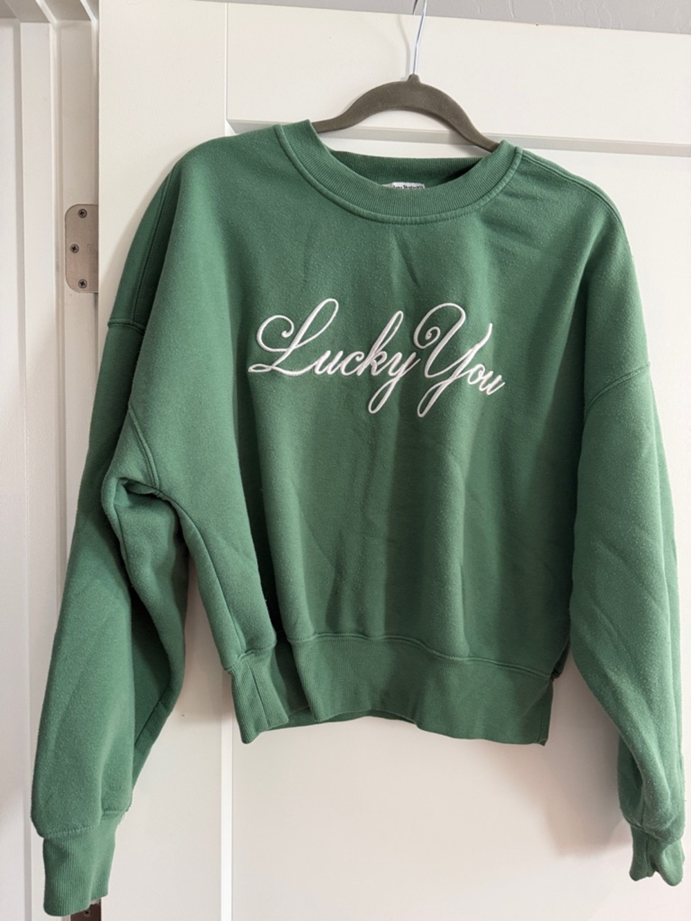 Lucky You Women's Green Crewneck Sweatshirt